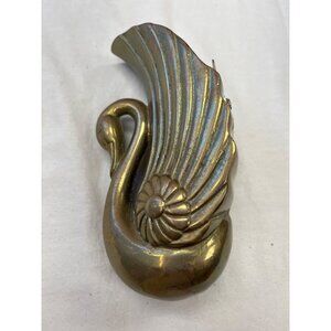 Rare vintage Brass swan duck wall pocket vase planter 5.5"x31/4" SKU 9936